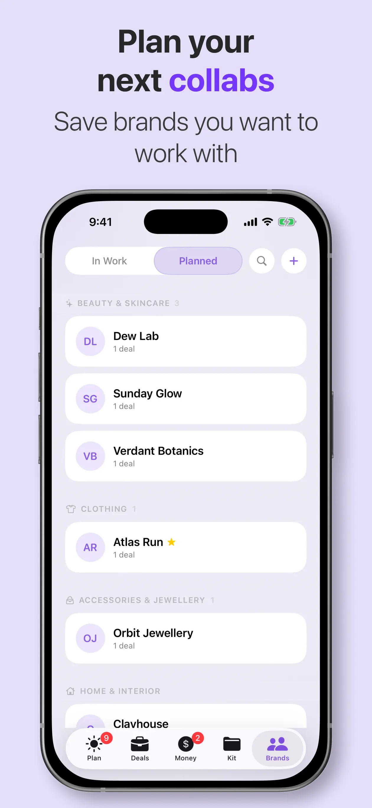 UGC Studio planned brands list for future outreach