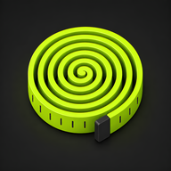 Weight & Measurements Tracker app icon — a lime tape measure